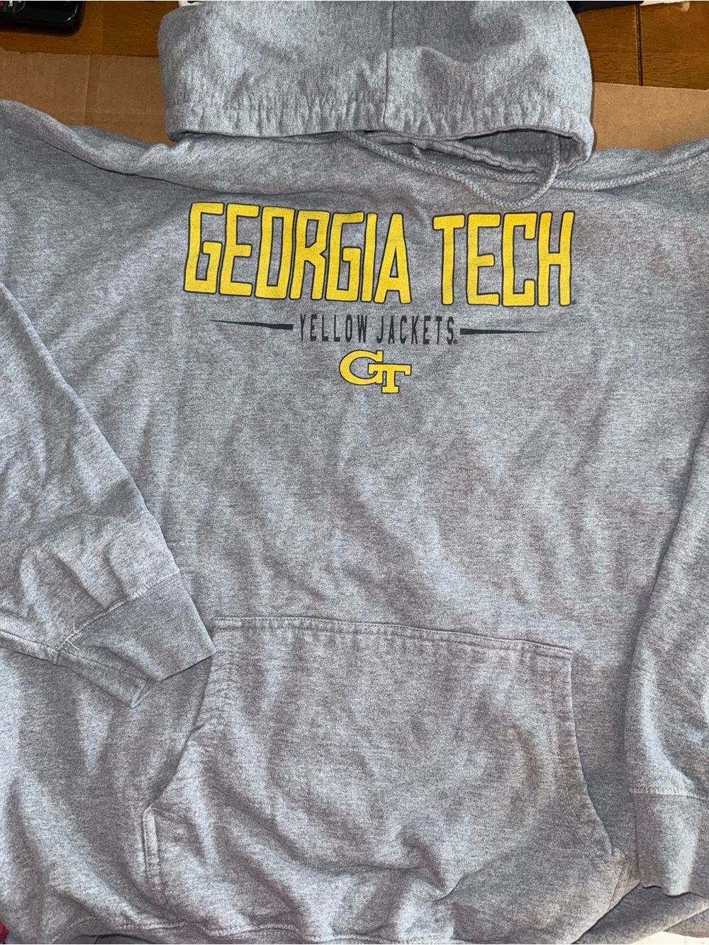 Georgia Tech University Hoody Men’s Size XL Gray Yellow Jackets A27
